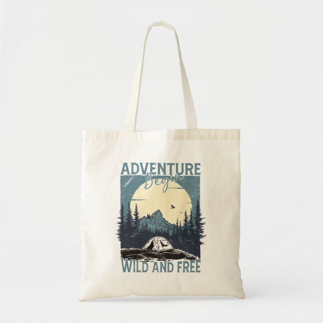 Adventure Begin - Wild and Free Tote Bag (Front)
