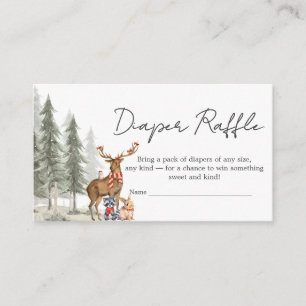 Adventure Begin Winter Baby Shower Diaper Raffle Enclosure Card