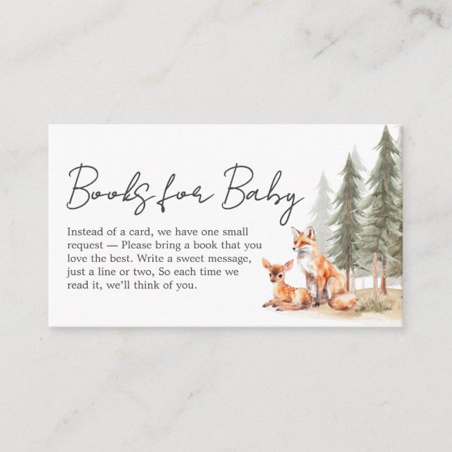 Adventure Begin Woodland Animal Baby Book for Baby Enclosure Card (Front)