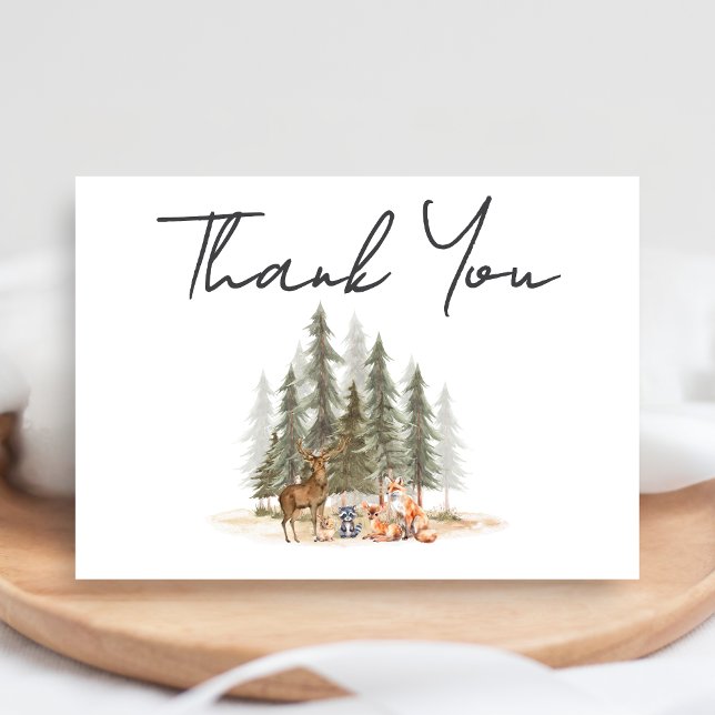 Adventure Begin Woodland Animals Baby Shower Thank You Card (Let the Adventure Begin Woodland Animals Baby Shower Thank You Card)