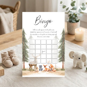Adventure Begin Woodland Animals Shower Bingo Game