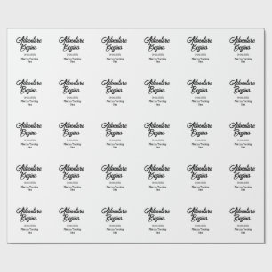 Adventure begins 1st birthday name date simple min wrapping paper