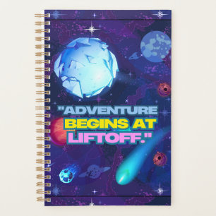 Adventure begins at liftoff insulated tumbler planner