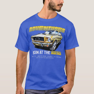 Adventure Begins at the ignition sport car family T-Shirt