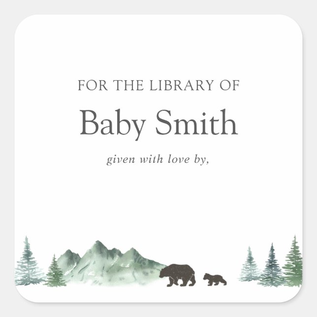 Adventure Begins Baby Shower Library Square Square Sticker (Front)