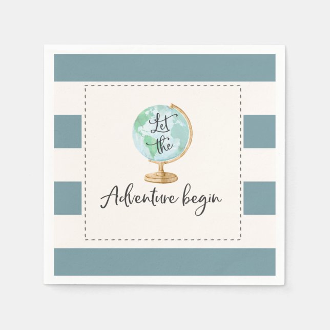 Adventure Begins Baby Shower Party Napkin (Front)