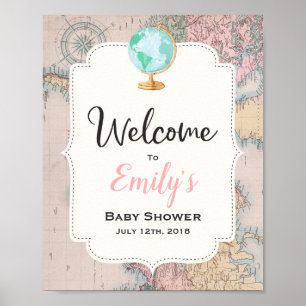 Adventure Begins Baby Shower Welcome Sign