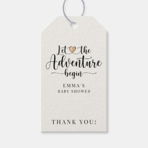 Adventure Begins Boho Floral Baby Shower Thank You Gift Tags