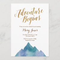 Adventure Begins Bridal Shower Invitation