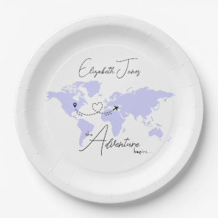 Adventure Begins College Graduation Party Paper Plate