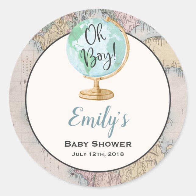 Adventure Begins Favour Tag Sticker Seal (Front)