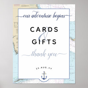 Adventure Begins Florida Nautical Coastal Wedding Poster