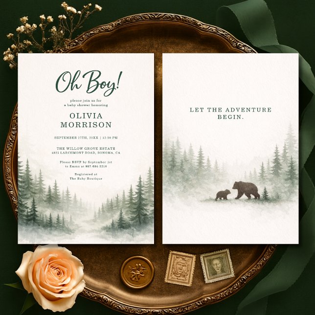 Adventure Begins Forest Animals Baby Shower Invitation (Creator Uploaded)