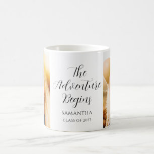 Adventure Begins Graduation Personalised Coffee Mug