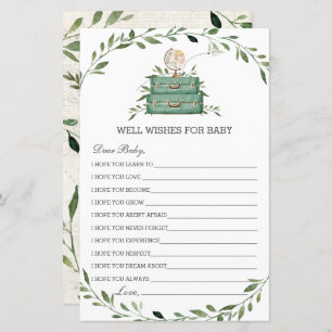 Adventure Begins Luggage Greenery Wishes for Baby 