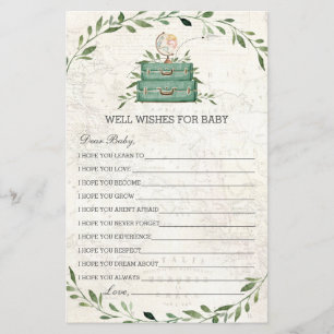 Adventure Begins Luggage Greenery Wishes for Baby