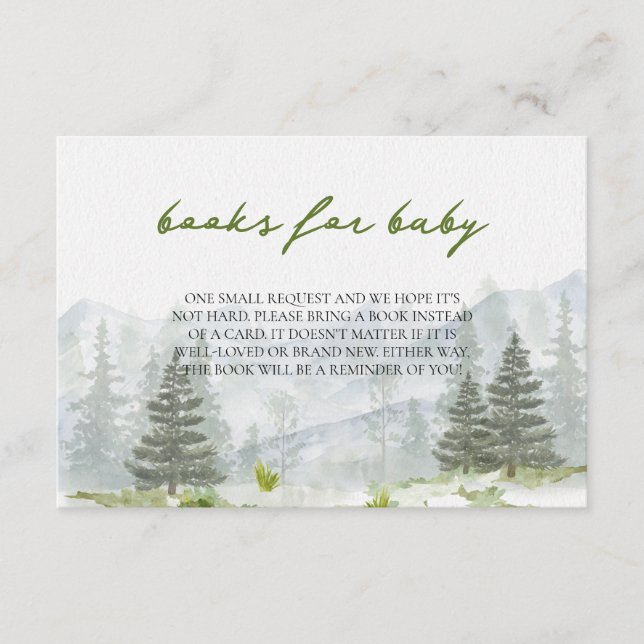 Adventure Begins Mountains Forest Books for Baby Enclosure Card (Front)