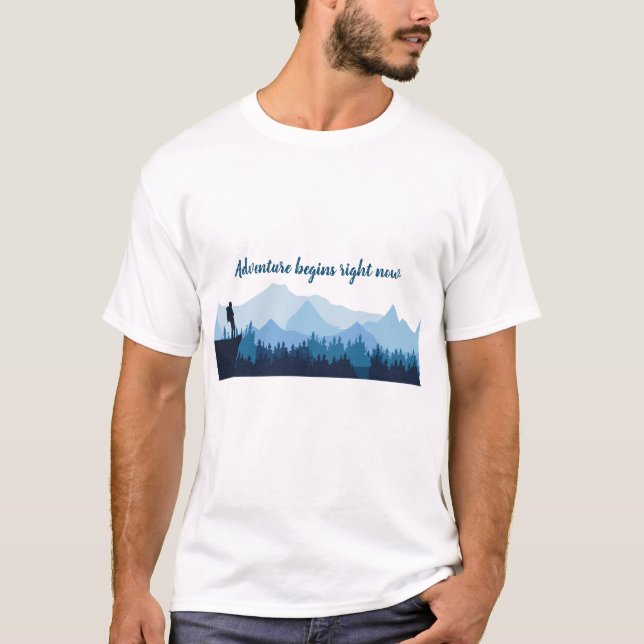 Adventure begins right now travel quote T-Shirt (Front)