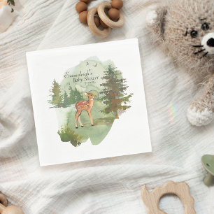 Adventure Begins Rustic Deer Baby Shower Napkin