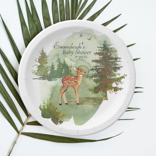 Adventure Begins Rustic Deer Paper Plate (Creator Uploaded)