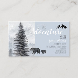 Adventure Begins Rustic Woods Adventure Guide Business Card
