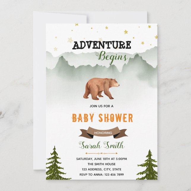 Adventure begins shower card (Front)