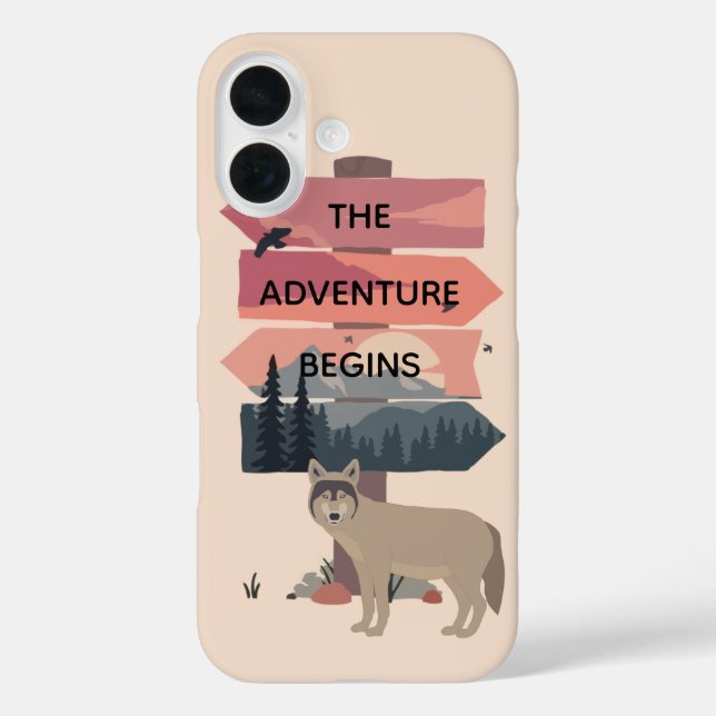 Adventure Begins Travel Sign Post Wilderness Case-Mate iPhone Case (Back)