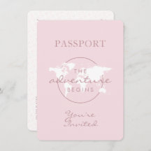 Adventure Begins Travel Theme Passport Baby Shower