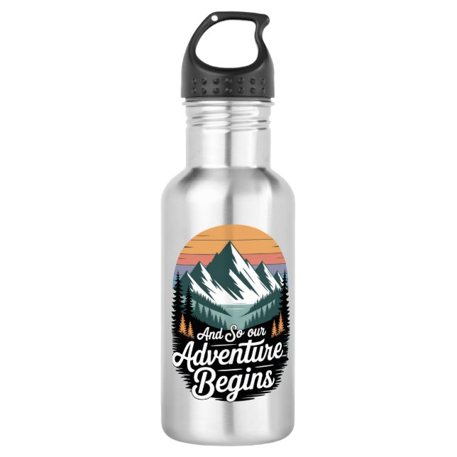 adventure begins water bottles -hiking & camping (Front)
