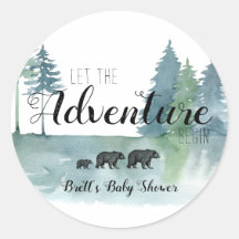Adventure Begins Watercolor Bears Baby Shower 