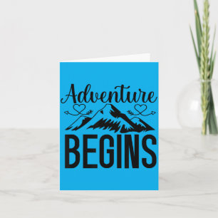 Adventure Begins Wedding Engagement Travel Couple Card