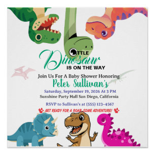 Adventure Begins With Baby Dino Poster
