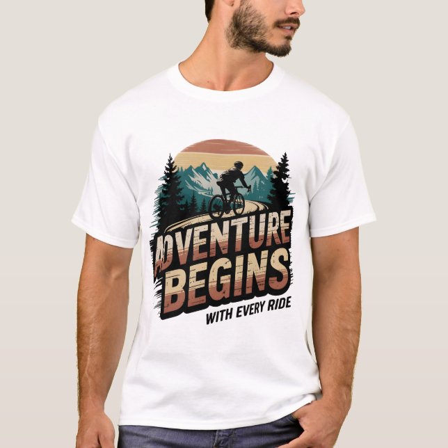 Adventure Begins with Every Ride – Cycling T-Shirt (Front)