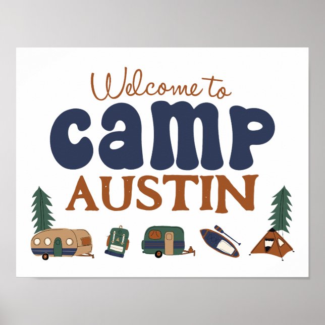 Adventure Birthday Custom Camp Sign (Front)