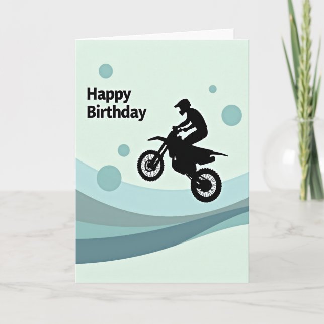 Adventure Birthday Motorcycle Leap Card (Front)
