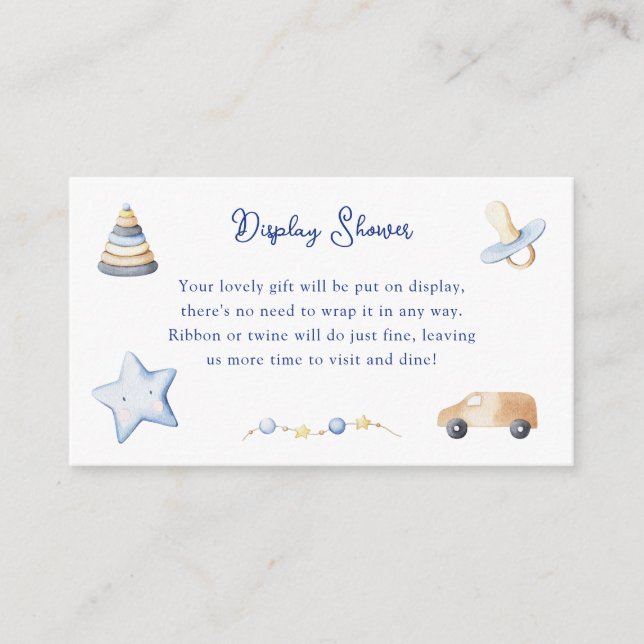 Adventure Boy Baby Toy Baby Shower Display Shower Enclosure Card (Front)