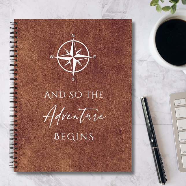 Adventure Brown Leather Personalised Travel Notebook (Creator Uploaded)