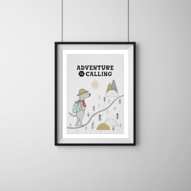 Adventure Calling Cute Dog Poster (Creator Uploaded)