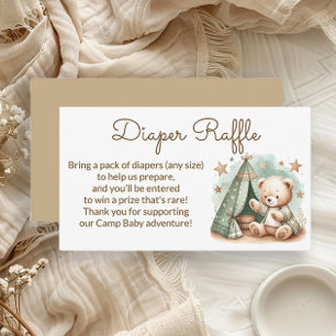 Adventure Camp Baby Shower Diaper Raffle Enclosure Card