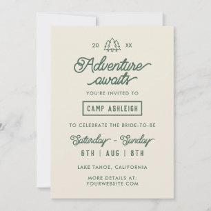 Adventure Camp Bachelorette Party Invitation