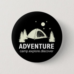 Adventure Camp Explore and Discover 6 Cm Round Badge