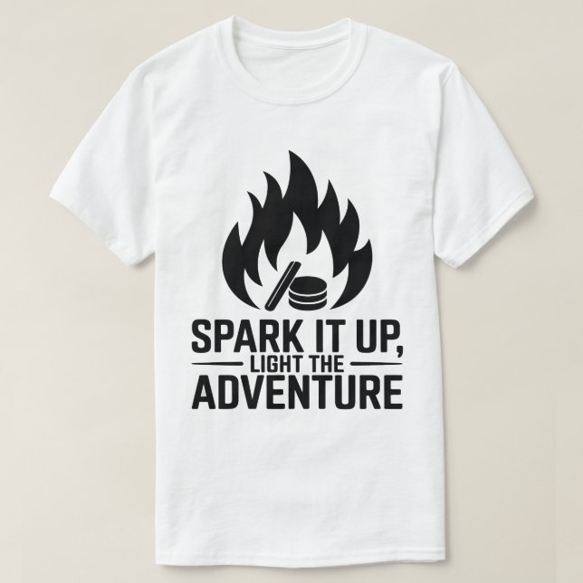Adventure Campfire Firewood Flame Outdoors Graphic T-Shirt (Design Front)