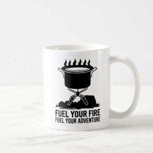 Adventure Camping Cooking Fire Graphic Design Coffee Mug
