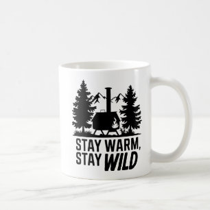 Adventure Camping Wood Stove Cabin Artwork Coffee Mug