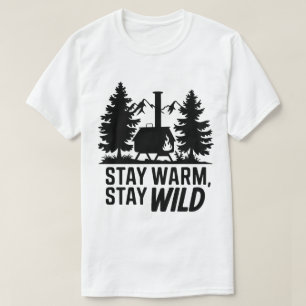 Adventure Camping Wood Stove Cabin Artwork T-Shirt