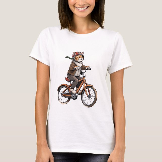 Adventure Cat: Bike Ride. T-Shirt (Front)