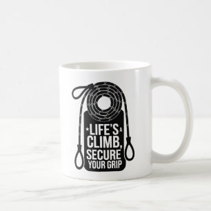 Adventure Climbing Quote Bold Rope Typography Coffee Mug