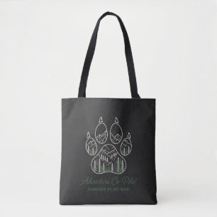 Adventure Co-Pilot Dog Paw Mountain Nature Tote Bag