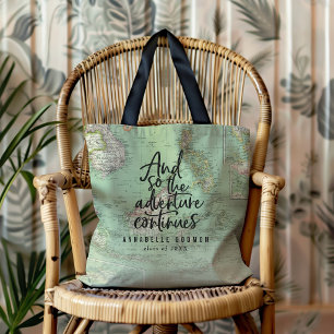 Adventure Continues Graduation Personalised Travel Tote Bag