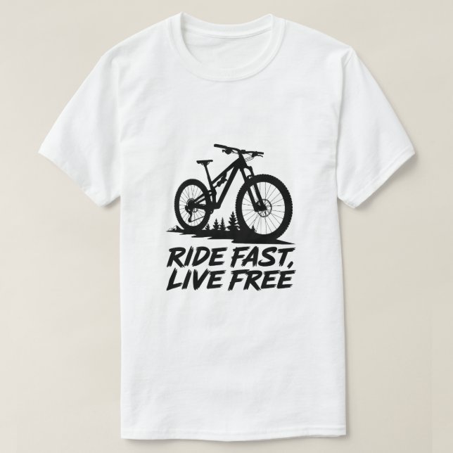 Adventure Cycling Quote Mountain Bike Design T-Shirt (Design Front)